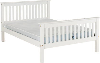 Monaco 4'6" High End Bed - White