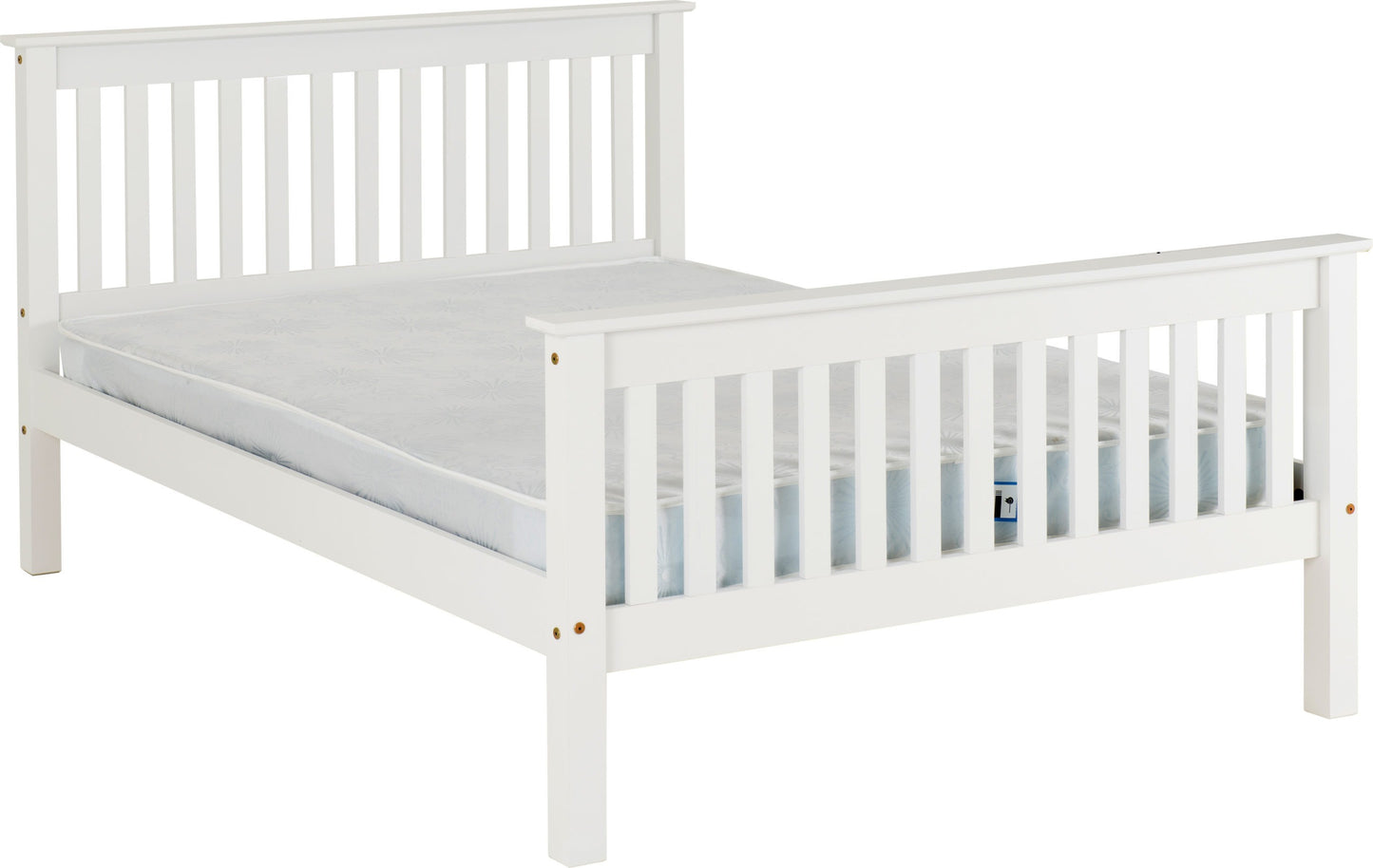 Monaco 5' High End Bed - White