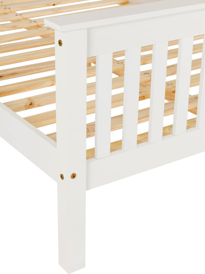 Monaco 4' High End Bed - White