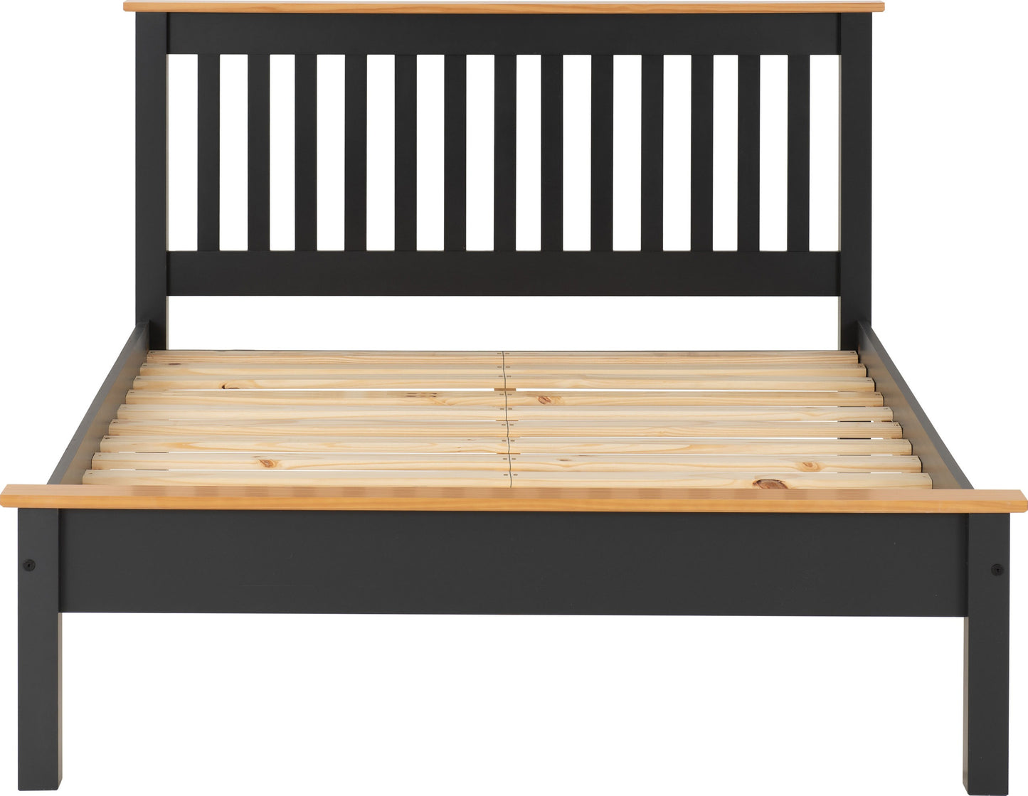 Monaco 5' Low End Bed - Dark Grey/Oak Effect
