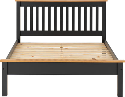 Monaco 5' Low End Bed - Dark Grey/Oak Effect