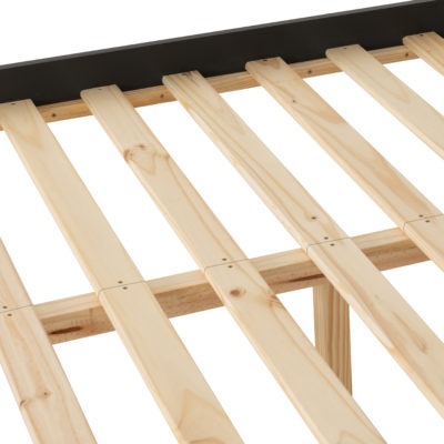 Monaco 4' Low End Bed - Dark Grey/Oak Effect