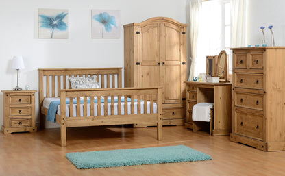 Monaco 5' High End Bed - Distressed Waxed Pine