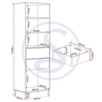 Madrid Bookcase - Black/Acacia Effect