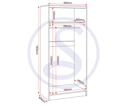 Malvern 2 Door Wardrobe - White