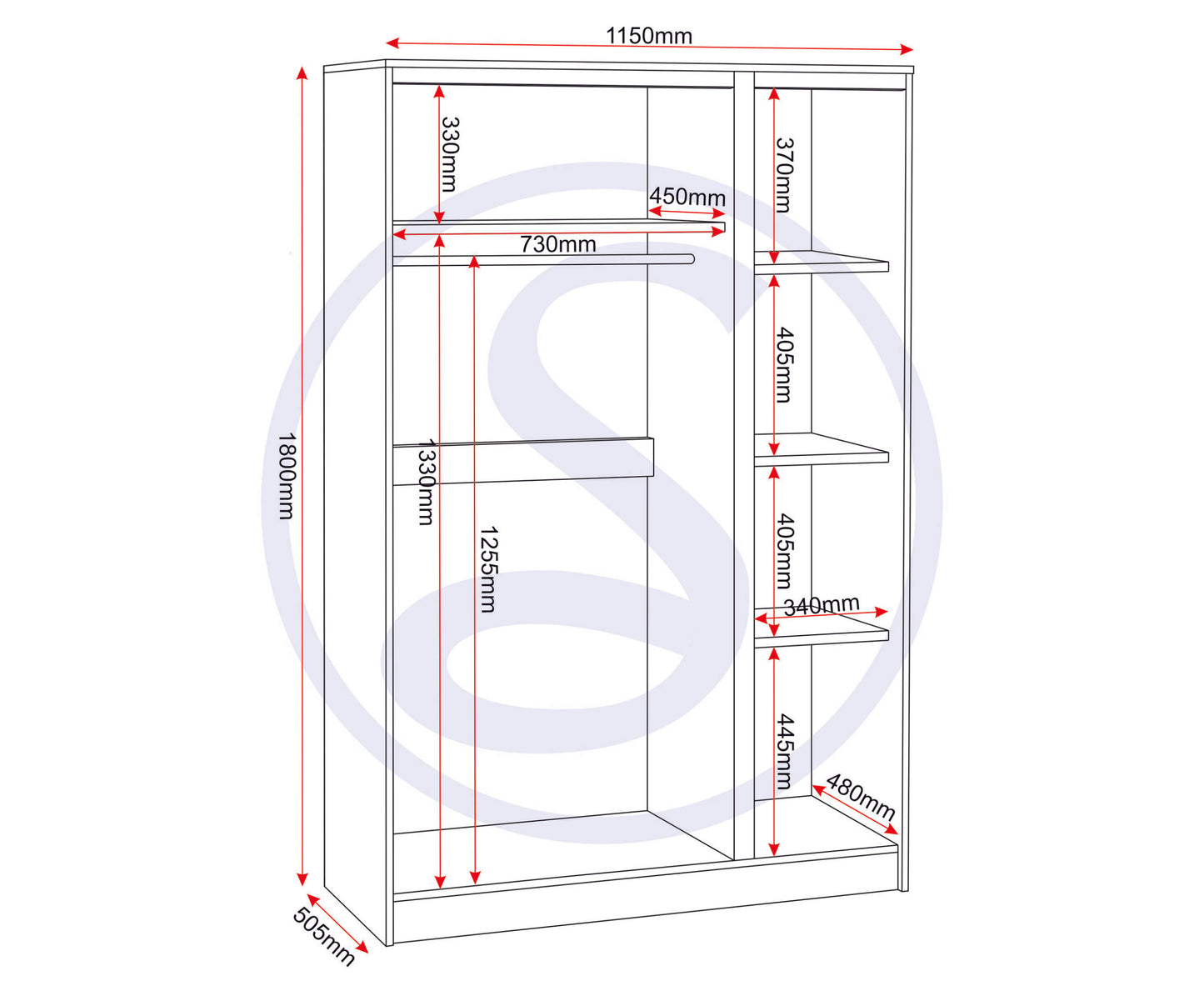 Malvern 3 Door Wardrobe - Sonoma Oak Effect