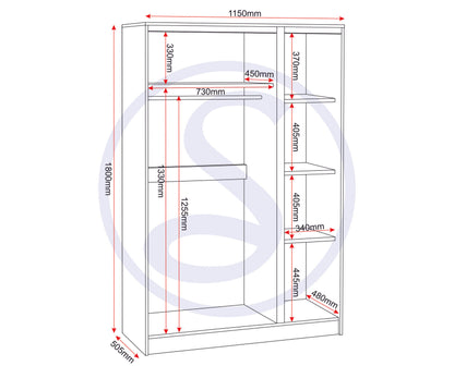 Malvern 3 Door Wardrobe - Sonoma Oak Effect