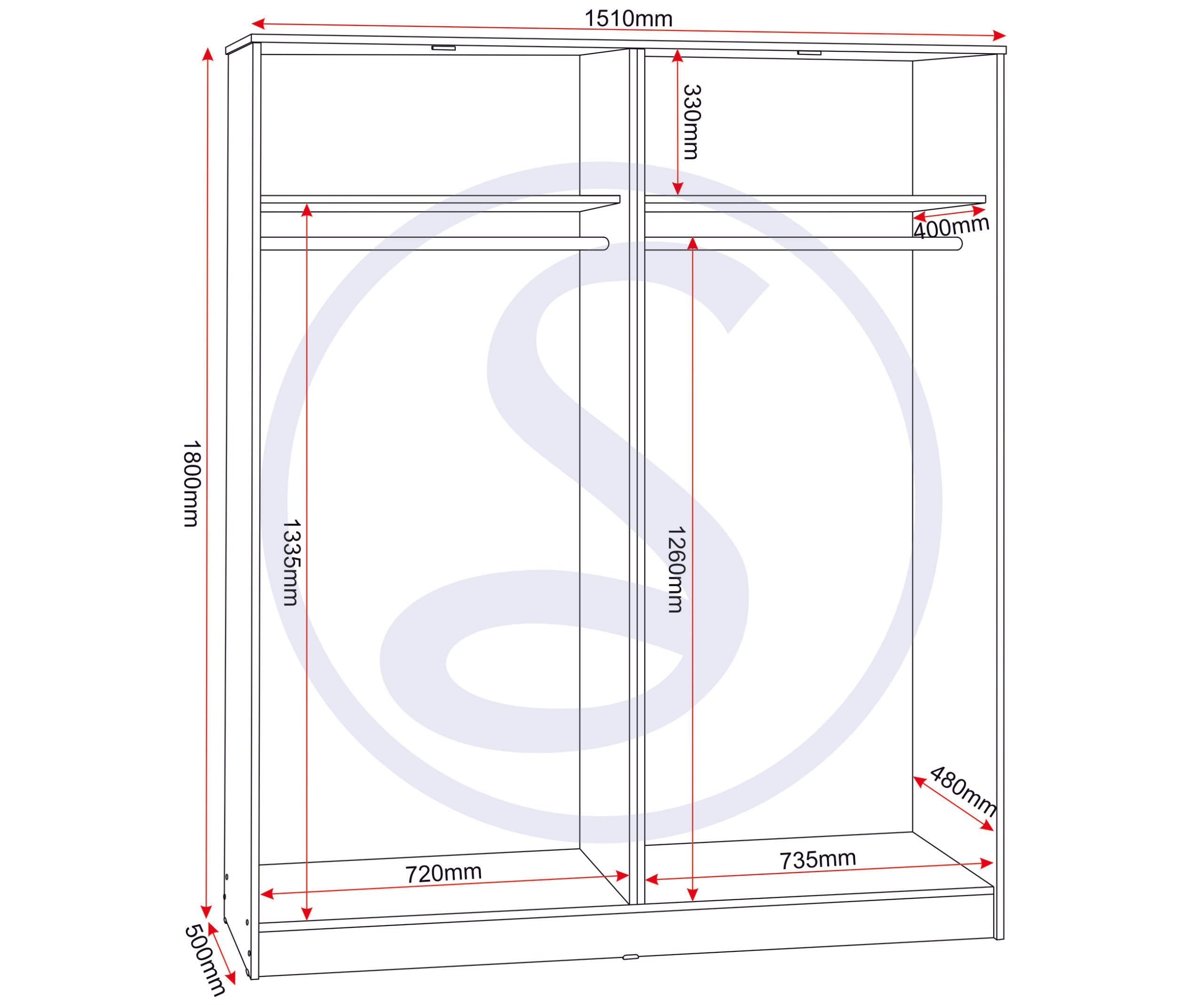 Malvern 4 Door Wardrobe - Urban Snow