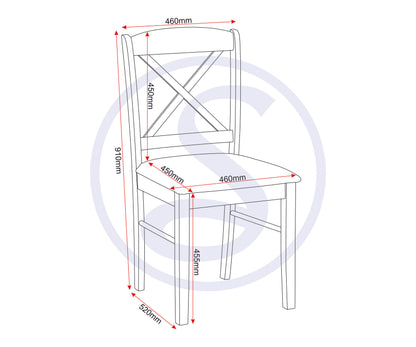 Mason Dining Chair (X2 Per Box) - Oak Varnish/Brown Pu
