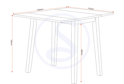Mason Double Drop Leaf Dining Set (X2 Chairs) - Oak Varnish/Brown Pu