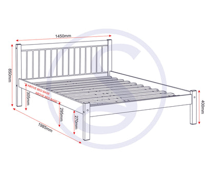 Maya 4'6" Bed - Distressed Waxed Pine