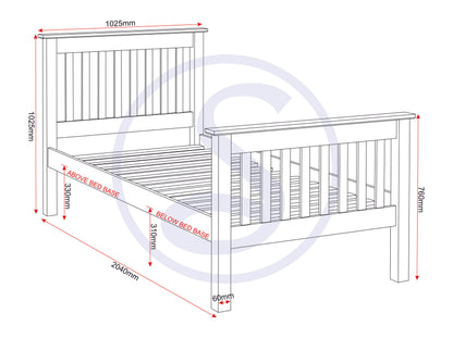 Monaco 3' High End Bed - Dark Grey/Oak Effect