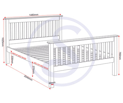 Monaco 4'6" High End Bed - Dark Grey/Oak Effect