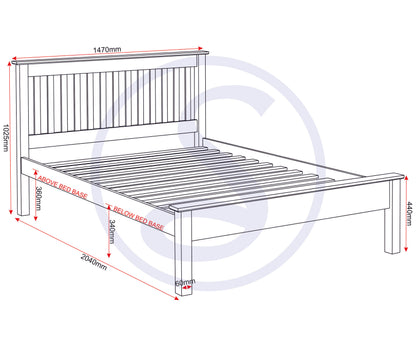 Monaco 4'6" Low End Bed - Antique Pine