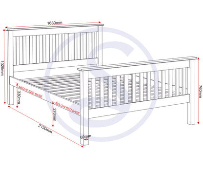 Monaco 5' High End Bed - Dark Grey/Oak Effect