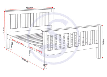 Monaco 5' High End Bed - Distressed Waxed Pine