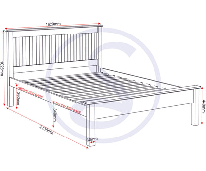 Monaco 5' Low End Bed - Dark Grey/Oak Effect