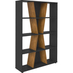 Naples Medium Bookcase - Black/Pine Effect