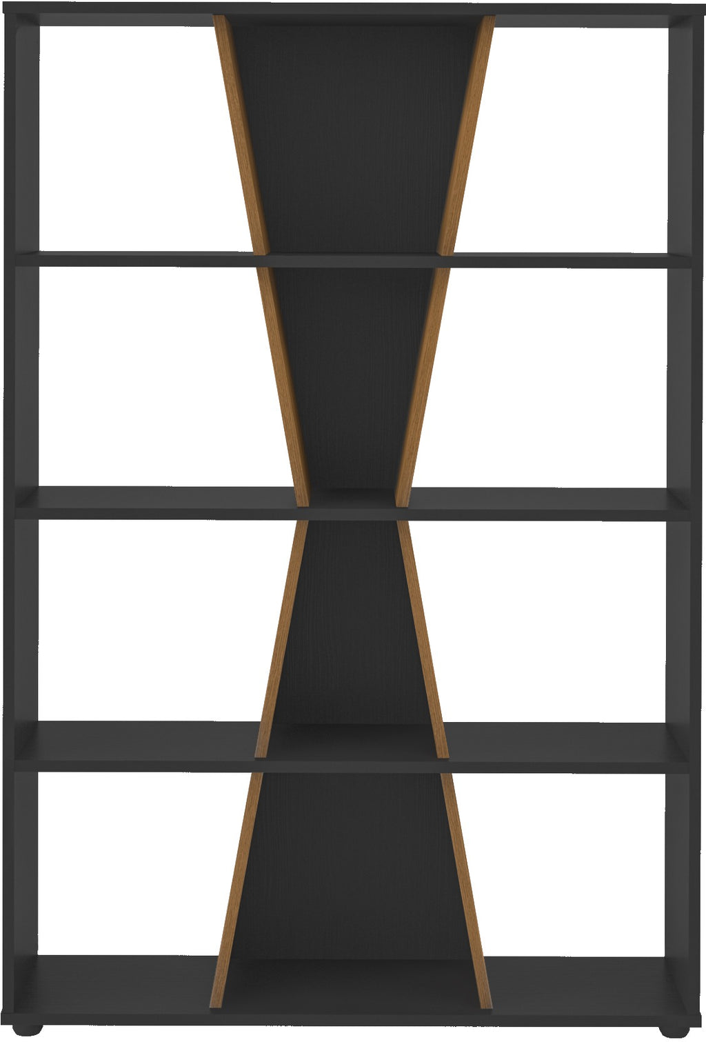 Naples Medium Bookcase - Black/Pine Effect