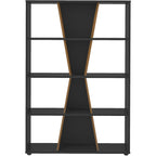 Naples Medium Bookcase - Black/Pine Effect