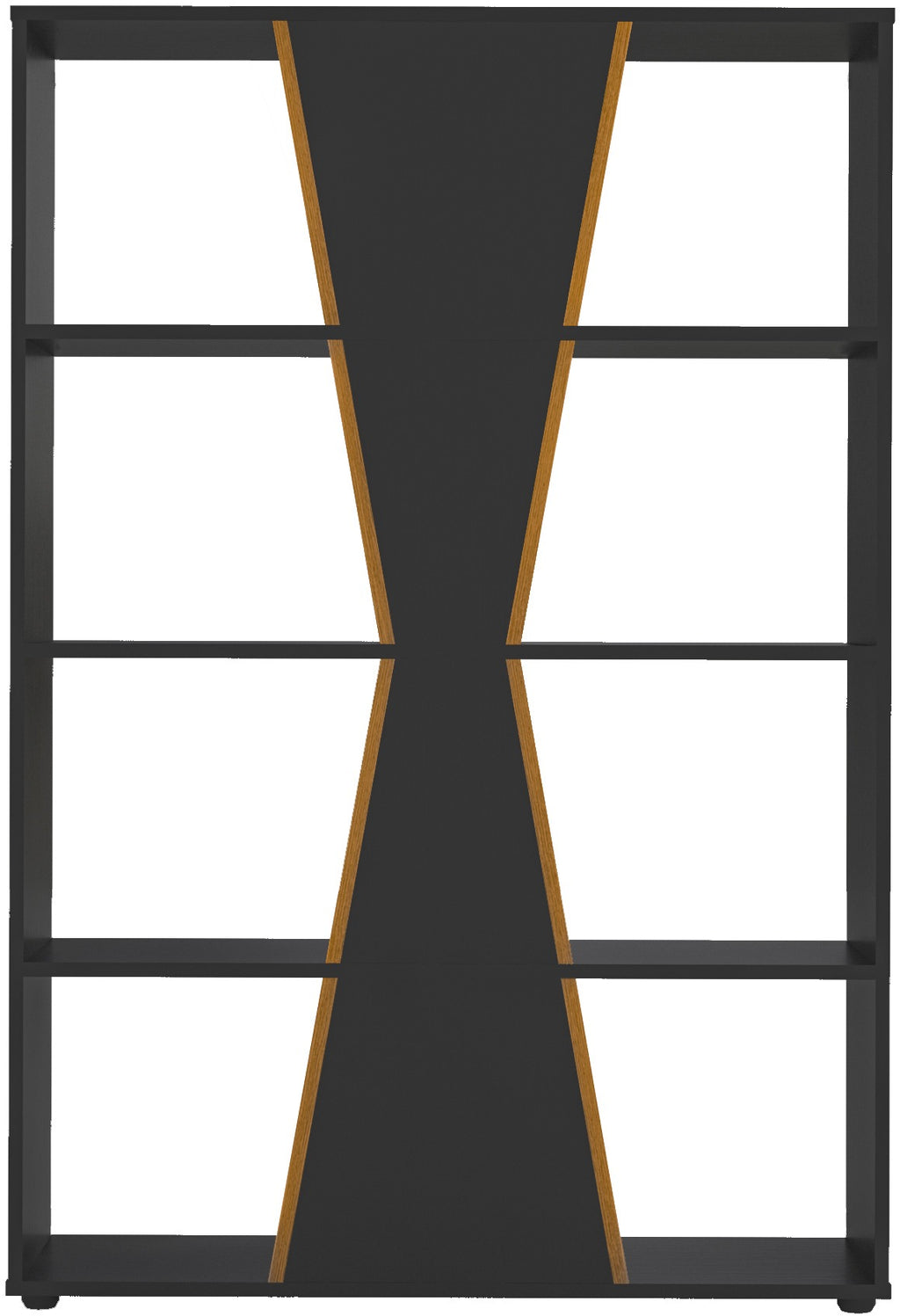 Naples Medium Bookcase - Black/Pine Effect