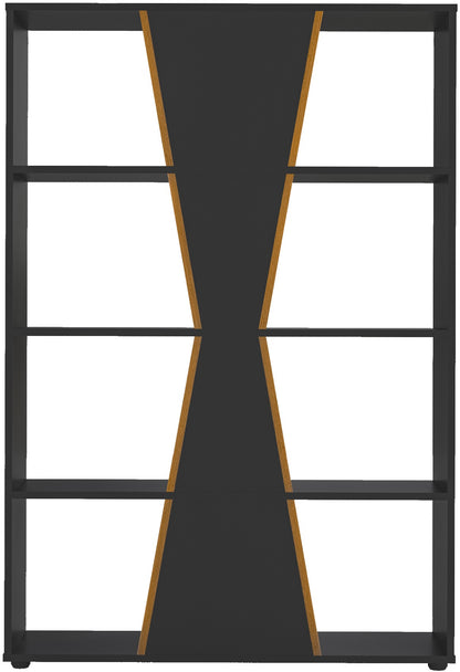 Naples Medium Bookcase - Black/Pine Effect