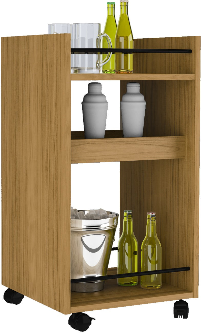 Naples Serving Cart/Side Table - Oak Effect