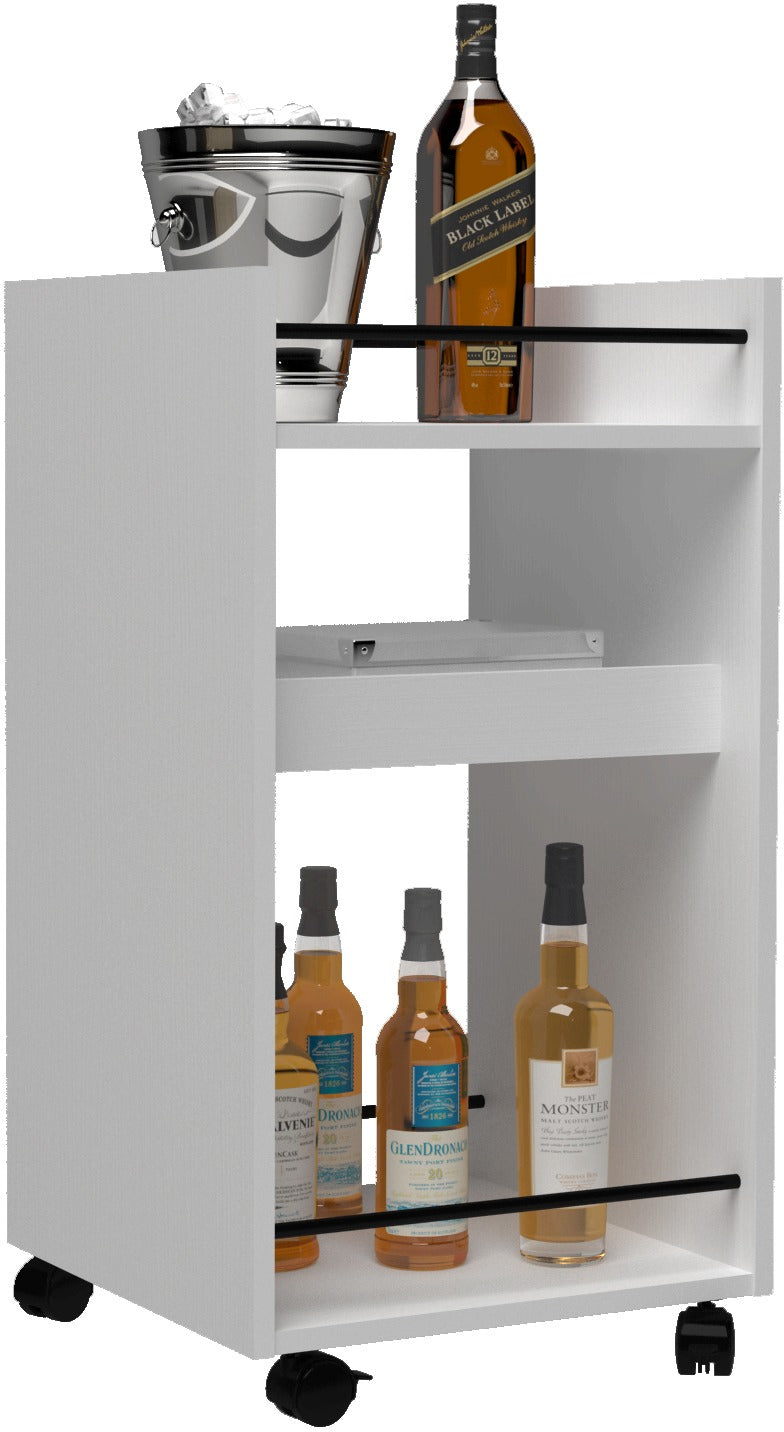 Naples Serving Cart/Side Table - White