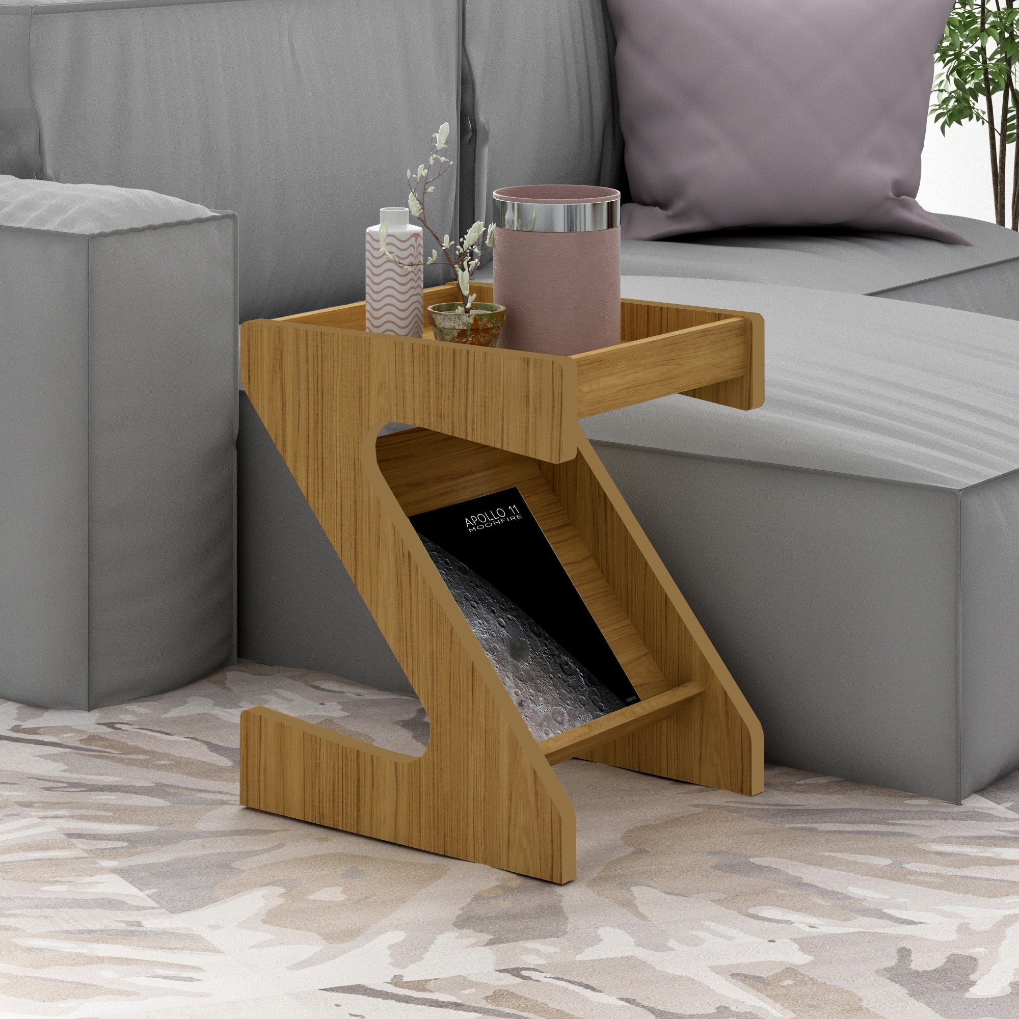 Naples Z Side Table - Oak Effect