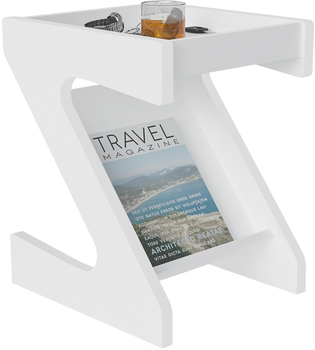 Naples Z Side Table - White