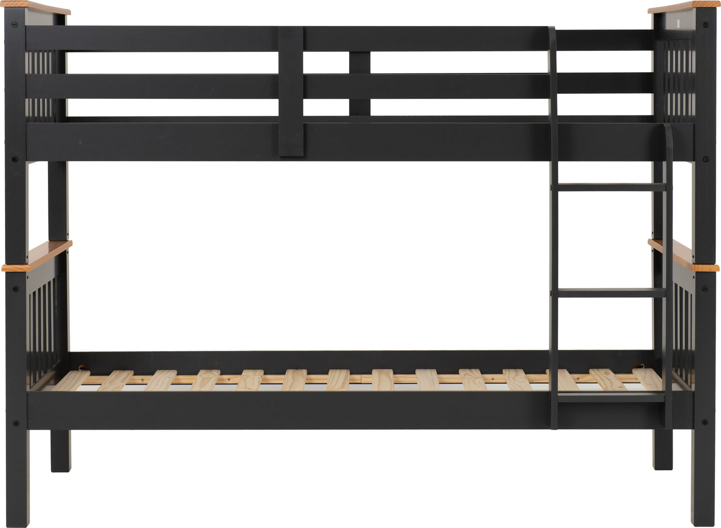 Neptune 3' Bunk Bed - Dark Grey/Oak Effect