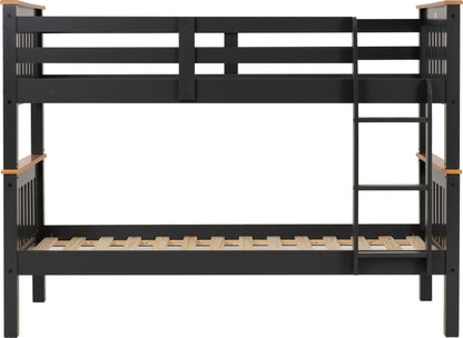 Neptune 3' Bunk Bed - Dark Grey/Oak Effect