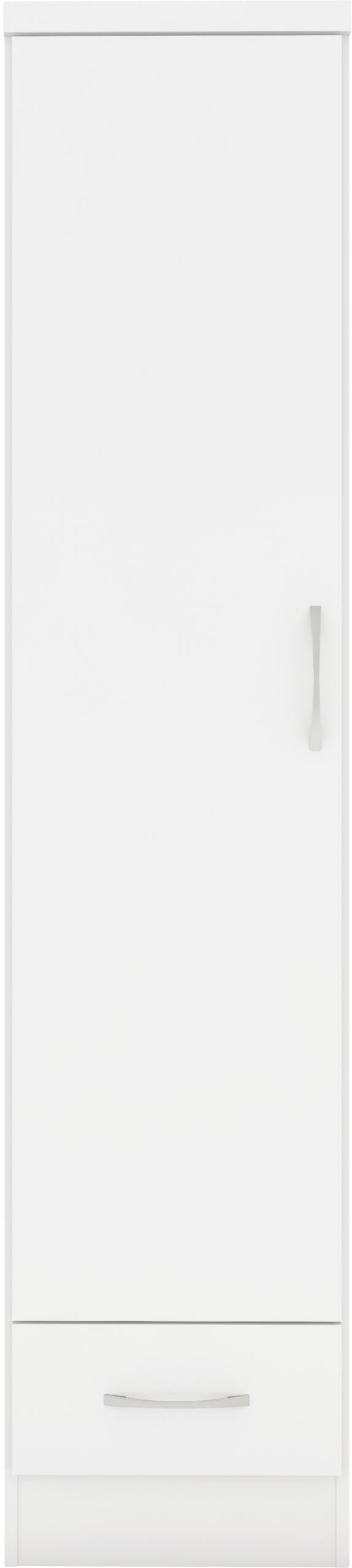 Nevada 1 Door 1 Drawer Wardrobe - White Gloss