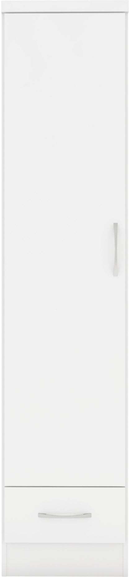 Nevada 1 Door 1 Drawer Wardrobe - White Gloss