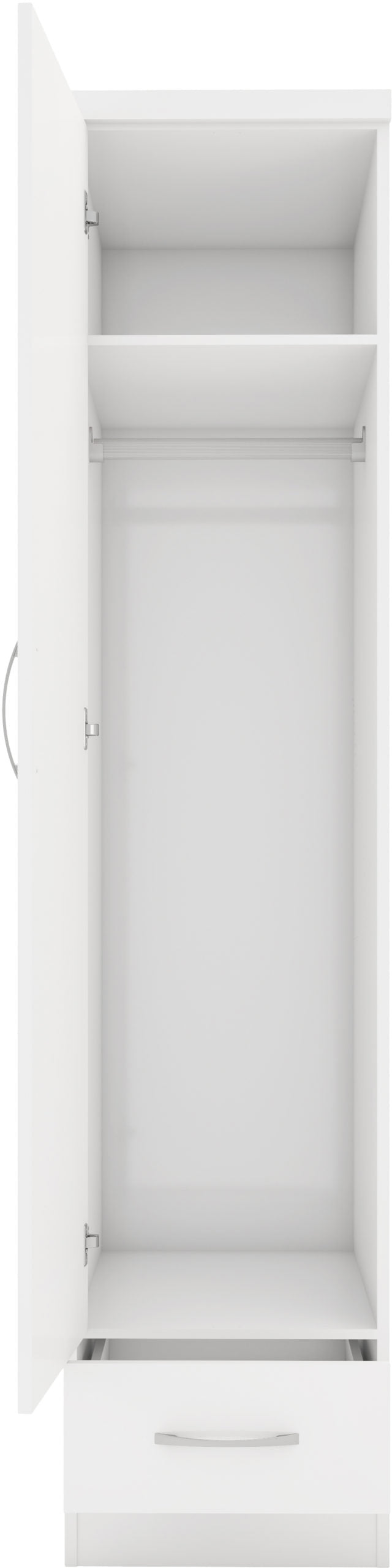 Nevada 1 Door 1 Drawer Wardrobe - White Gloss