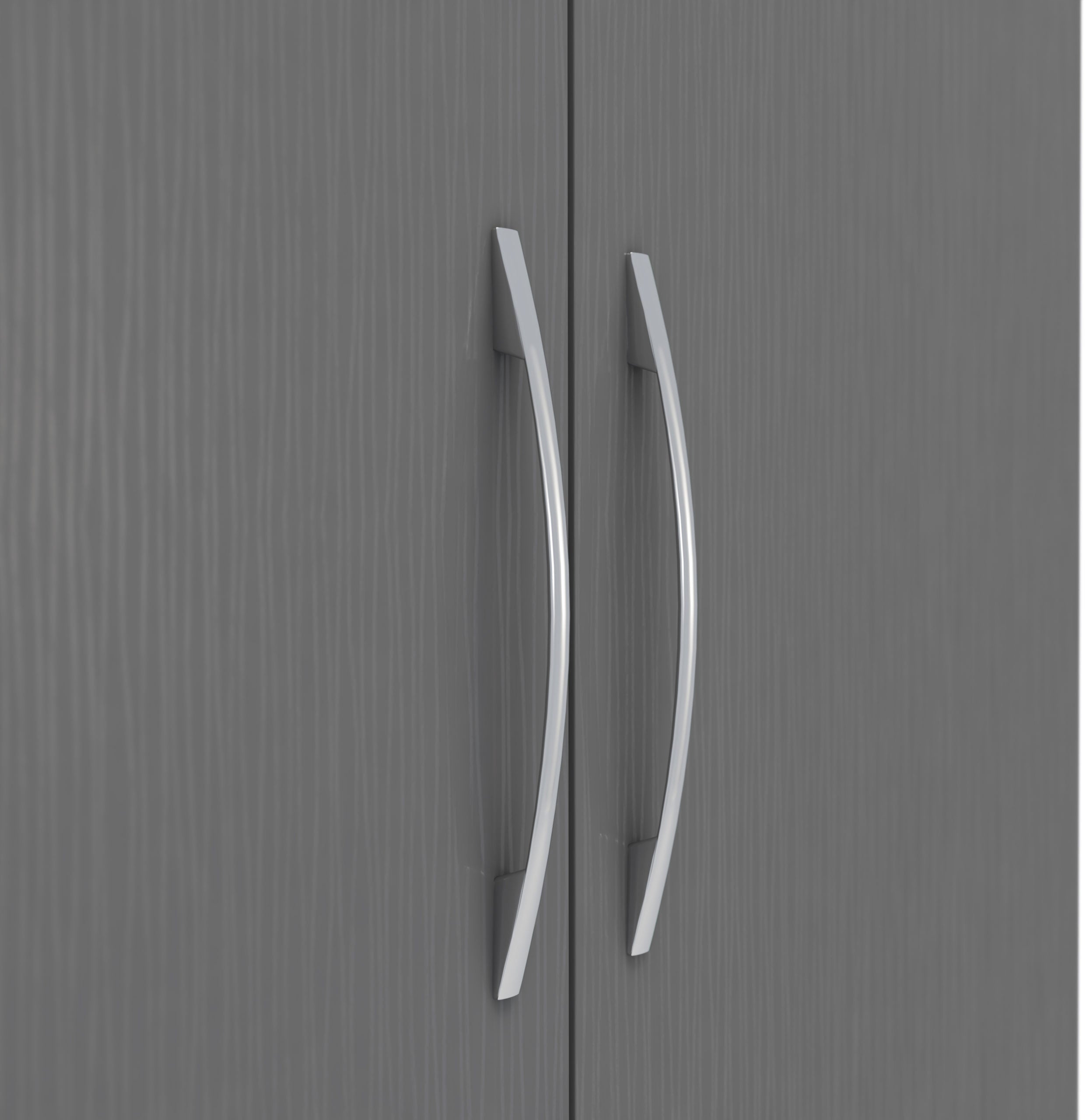 Nevada 2 Door 1 Drawer Wardrobe - 3D Effect Grey