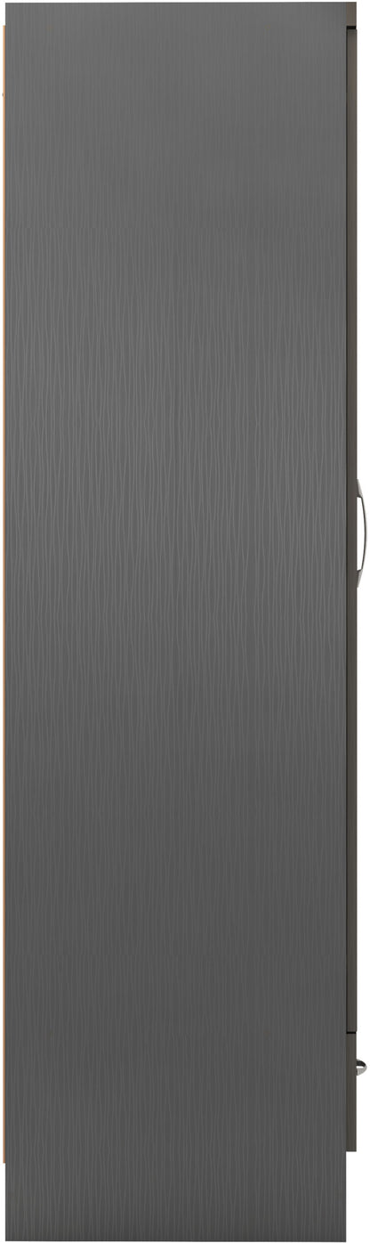 Nevada 2 Door 1 Drawer Wardrobe - 3D Effect Grey