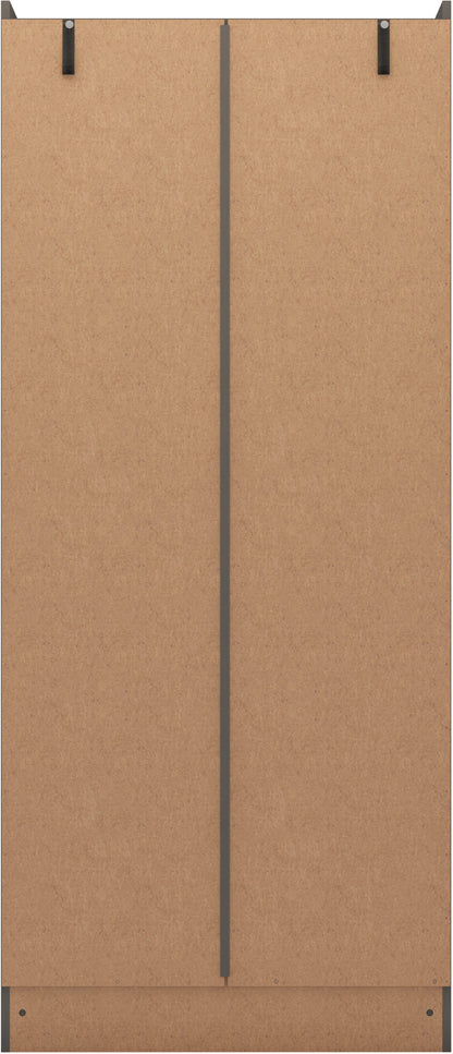 Nevada 2 Door 1 Drawer Wardrobe - 3D Effect Grey