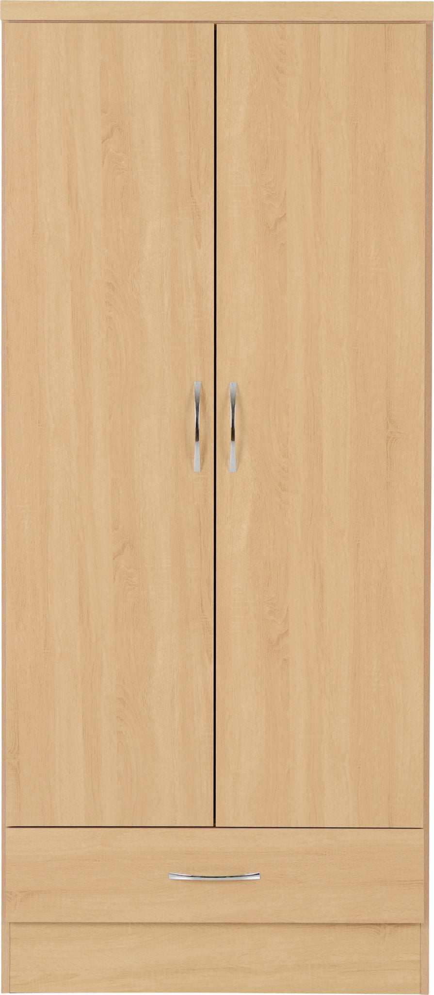 Nevada 2 Door 1 Drawer Wardrobe - Sonoma Oak Effect