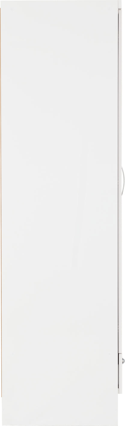 Nevada 2 Door 1 Drawer Wardrobe - White Gloss