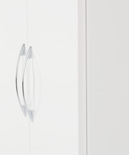Nevada 2 Door 1 Drawer Wardrobe - White Gloss