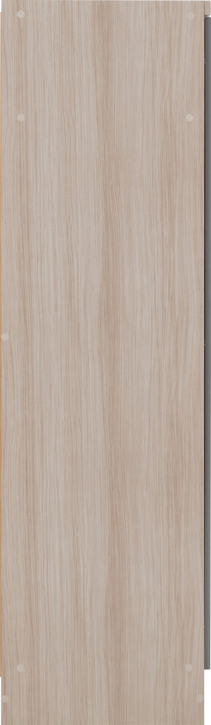Nevada 2 Door All Hanging Wardrobe - Grey Gloss/Light Oak Effect Veneer