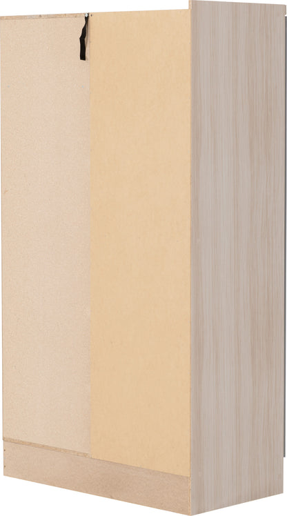 Nevada 2 Door Corner Wardrobe - Grey Gloss/Light Oak Effect Veneer
