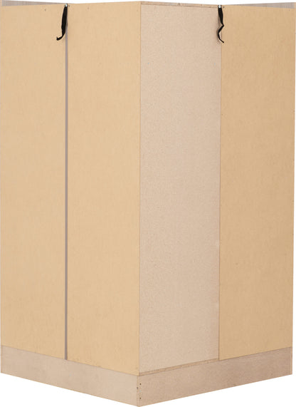 Nevada 2 Door Corner Wardrobe - Grey Gloss/Light Oak Effect Veneer