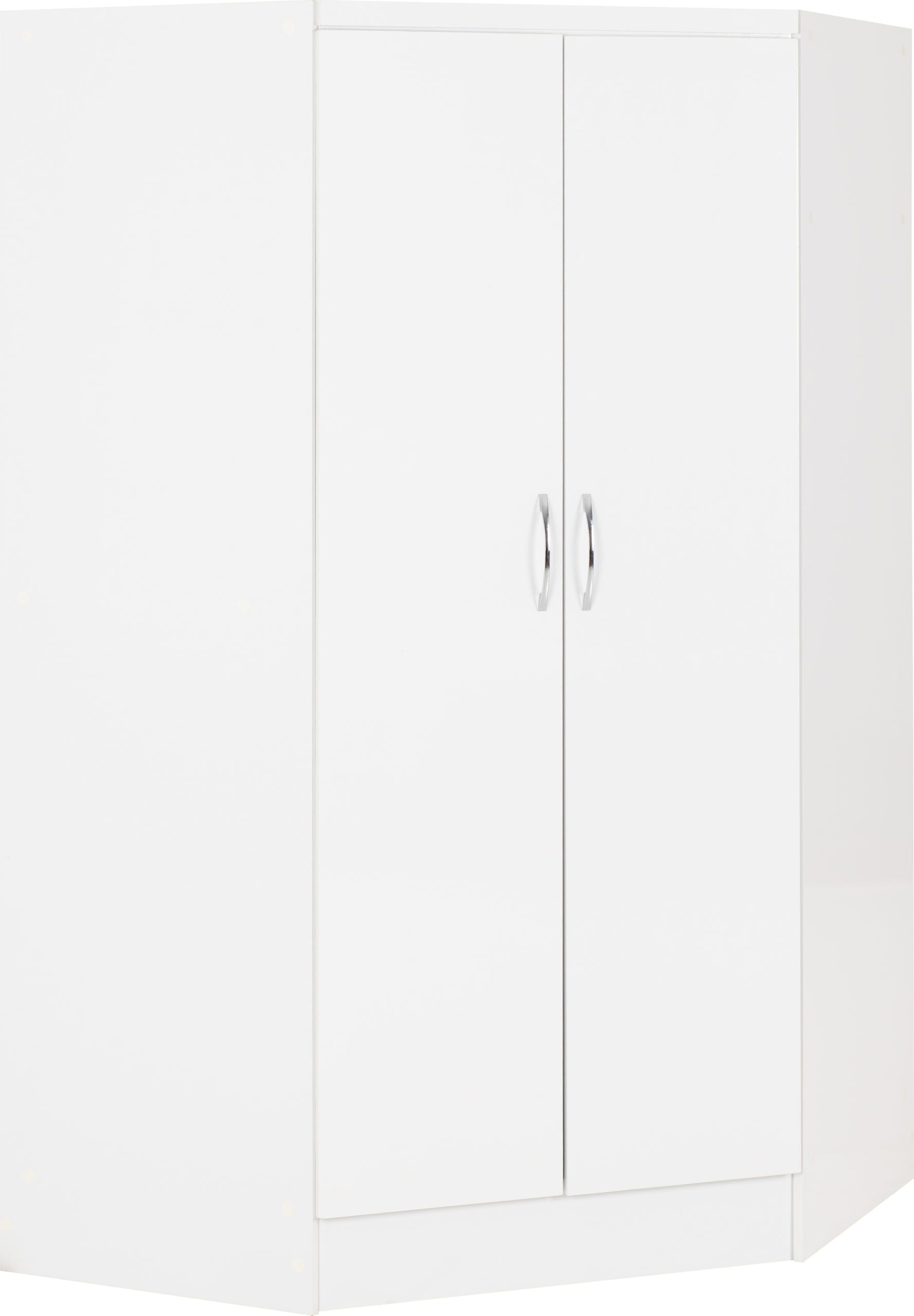 Nevada 2 Door Corner Wardrobe - White Gloss