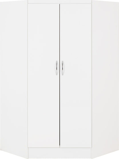 Nevada 2 Door Corner Wardrobe - White Gloss