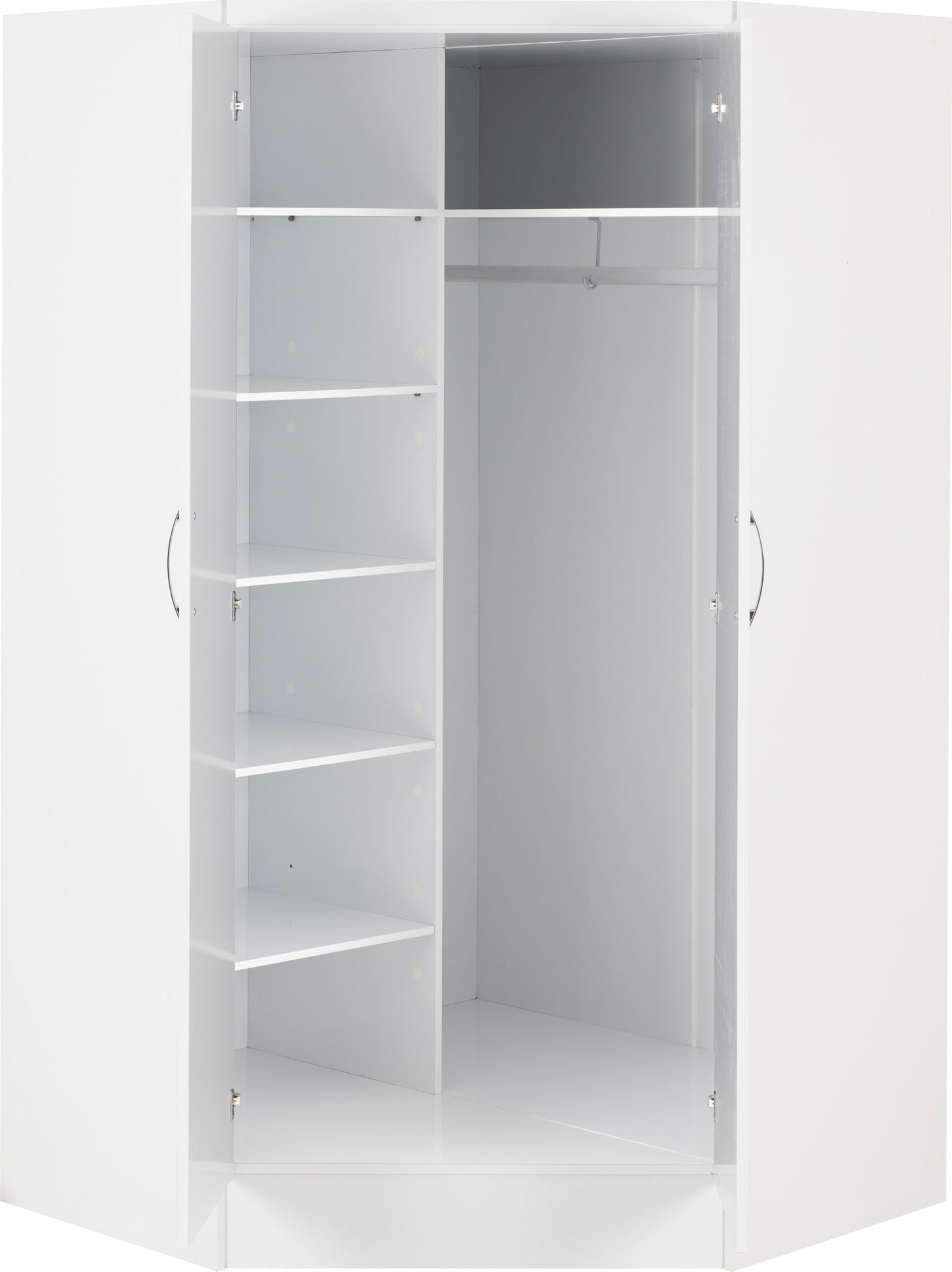 Nevada 2 Door Corner Wardrobe - White Gloss