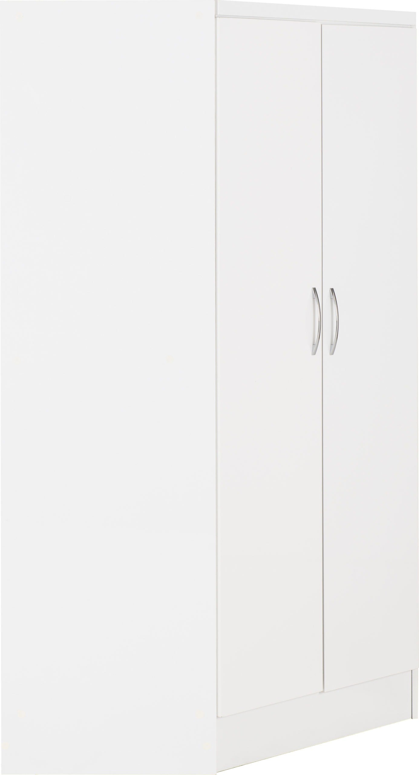 Nevada 2 Door Corner Wardrobe - White Gloss