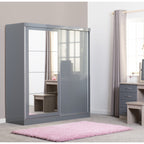 Nevada 2 Door Slider Wardrobe - Grey Gloss