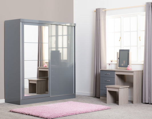 Nevada 2 Door Slider Wardrobe - Grey Gloss